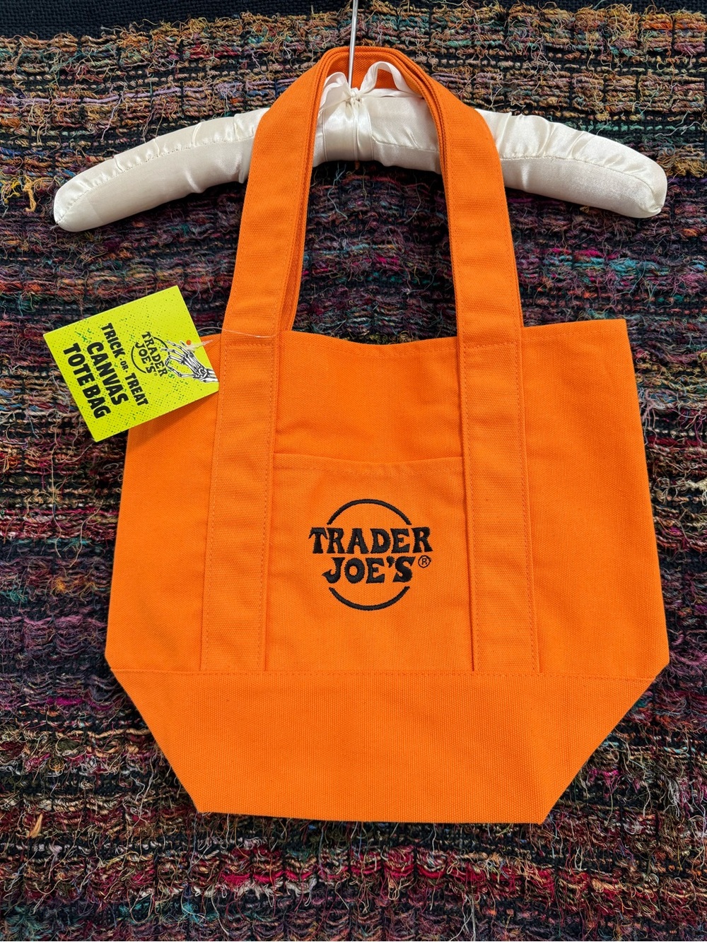Never used Trader Joe’s Halloween 2025 Orange Canvas Tote Bag
